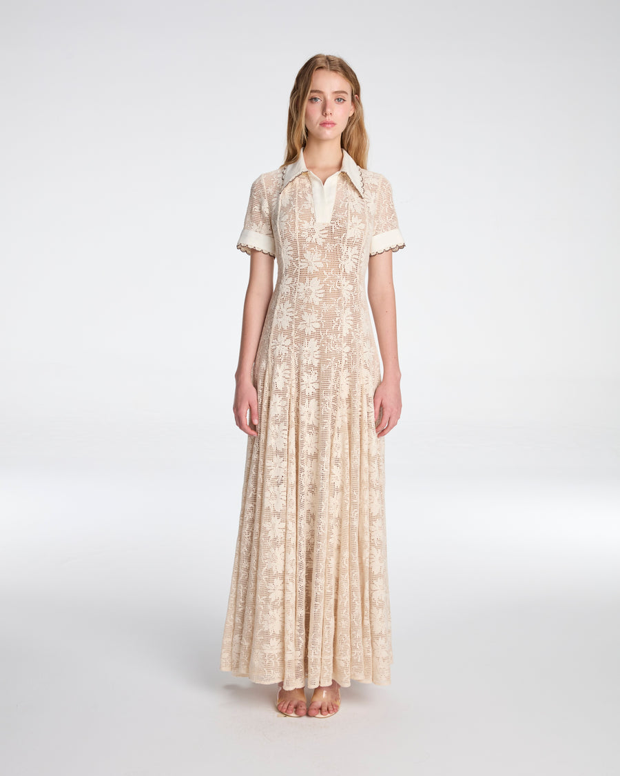 Maxi dress in floral mesh