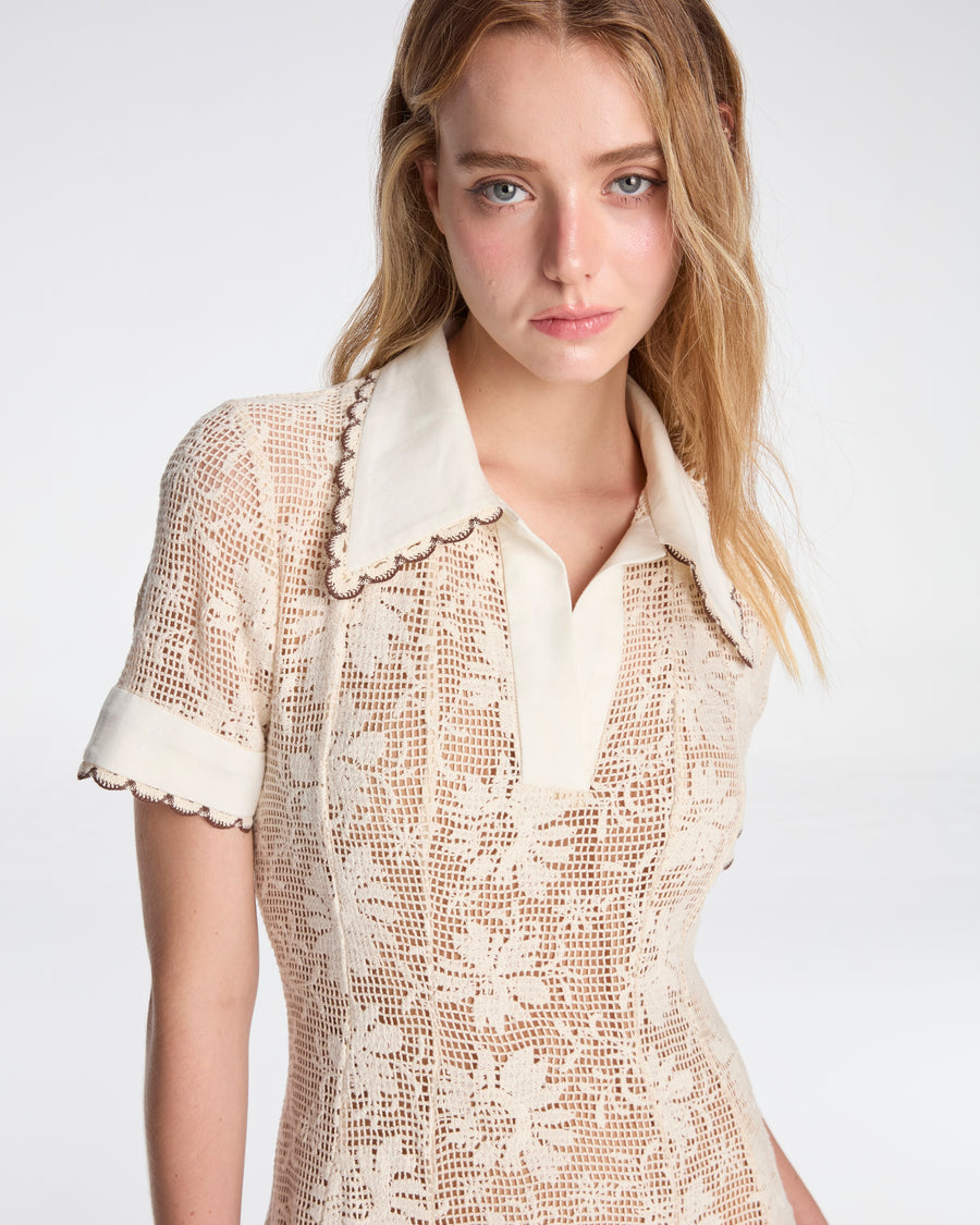 Maxi dress in floral mesh