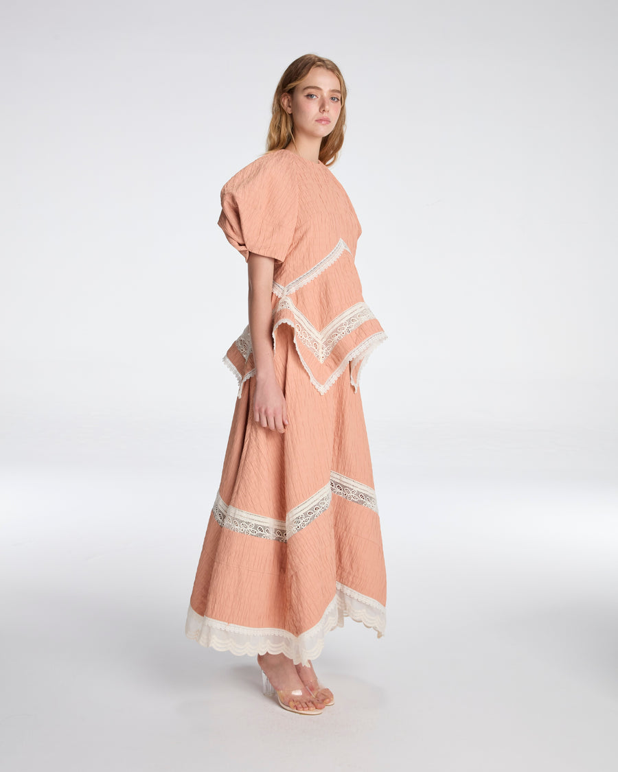 Puffy sleeves blouse in peach nectar