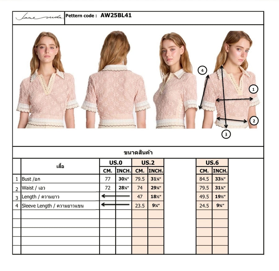 Cozy polo blouse in pink