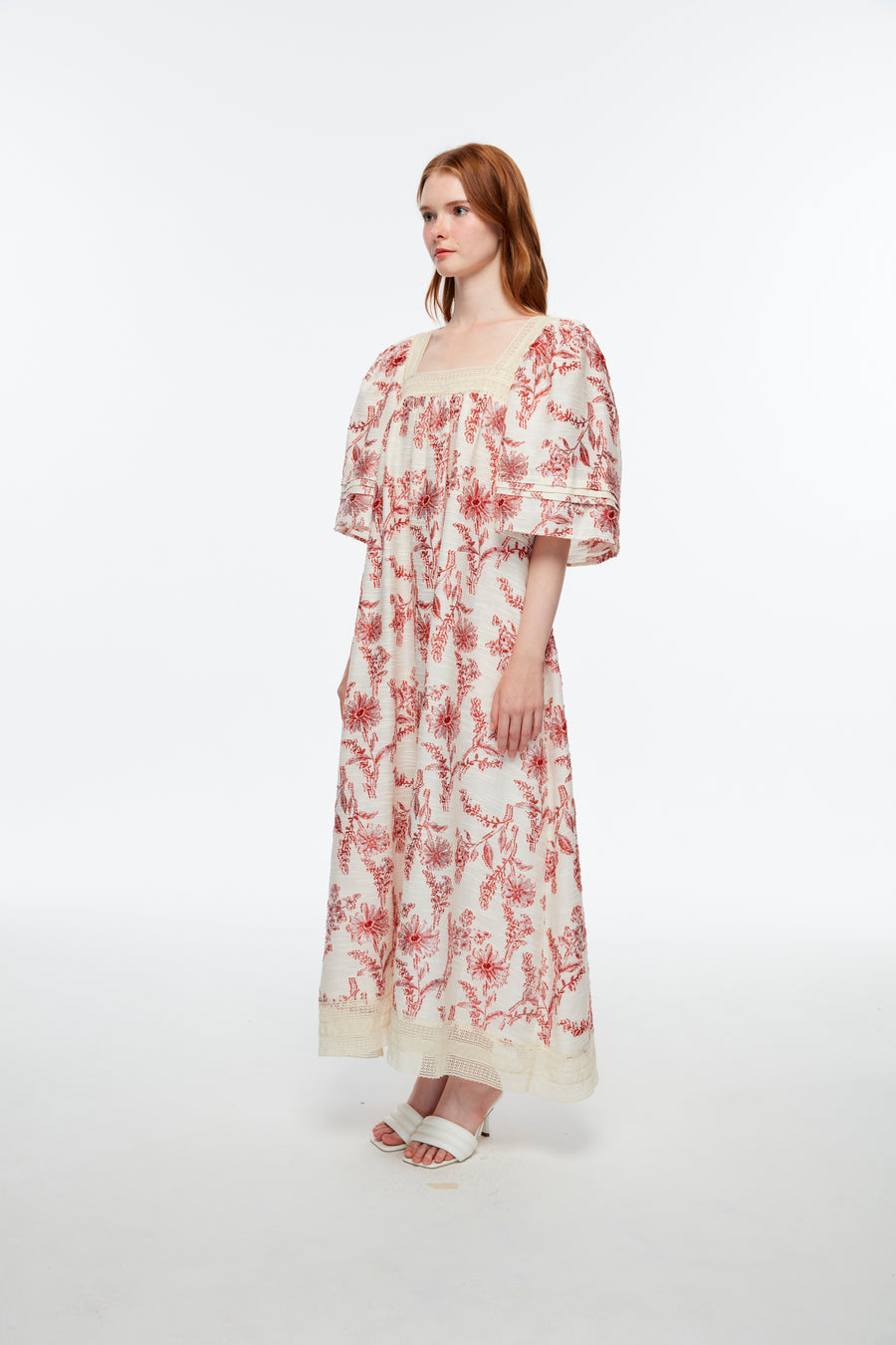 Long dress with square neck