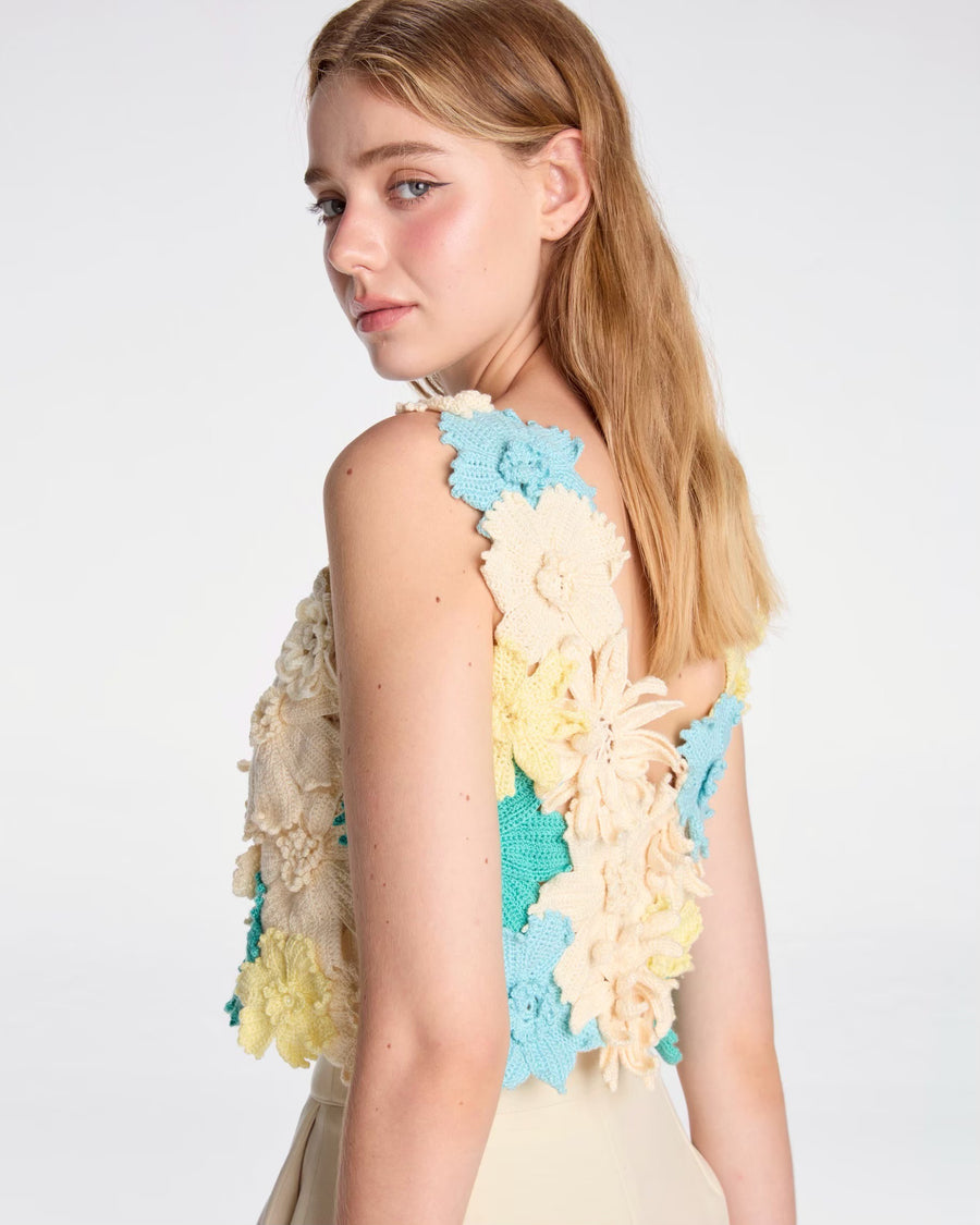 Floral crochet top