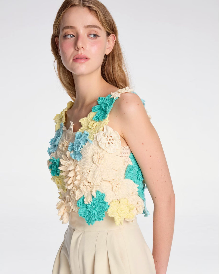 Floral crochet top