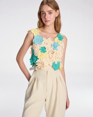 Floral crochet top