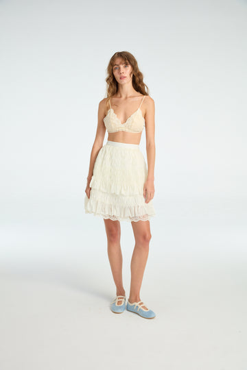 Smocked Short Skirt