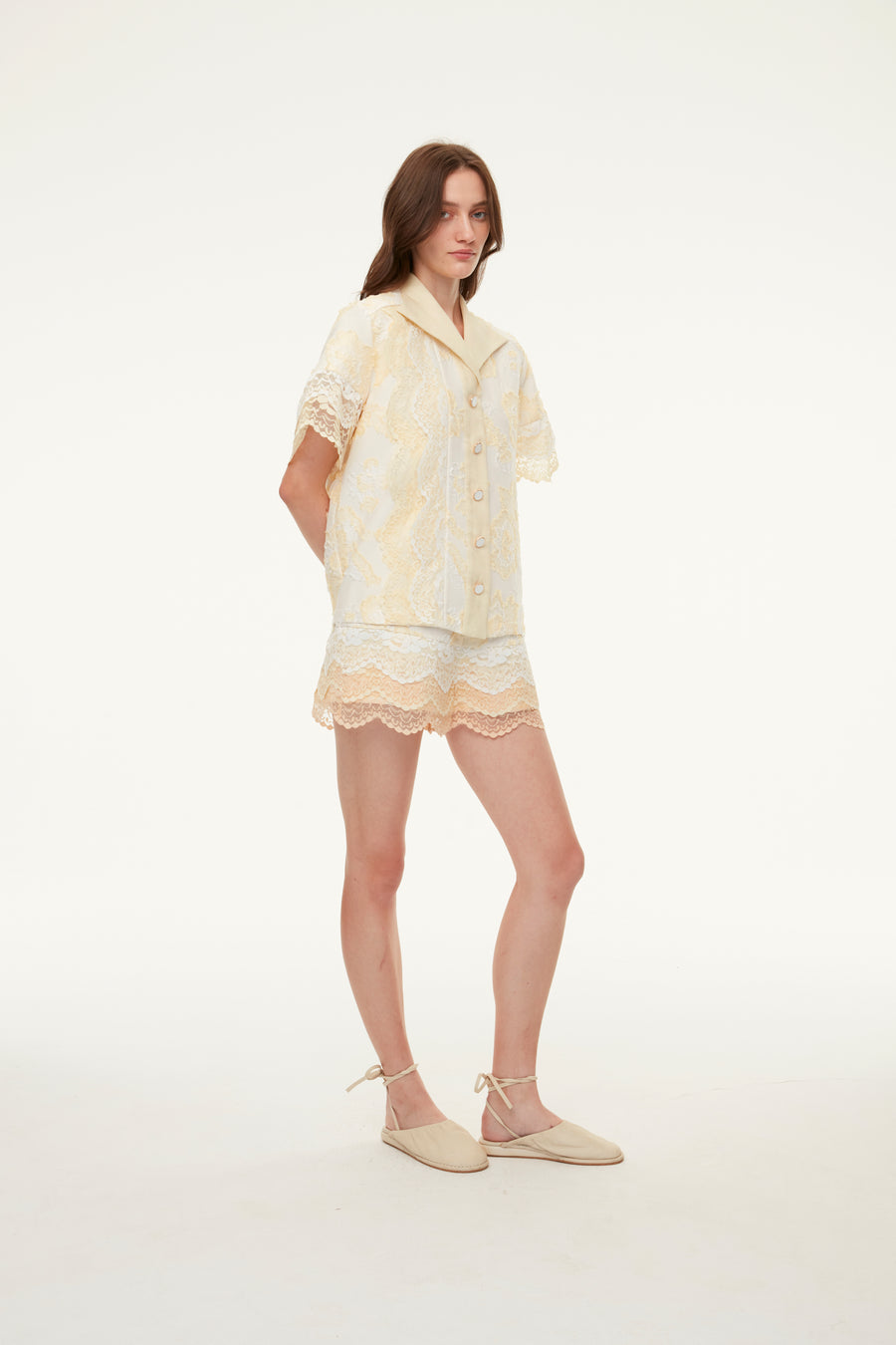 lace shirt in cream
